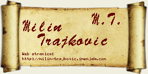 Milin Trajković vizit kartica